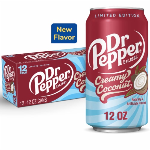 Dr Pepper Creamy Coconut Soda - Coconut Cream Sip, 12 fl oz Cans, 12-Pack