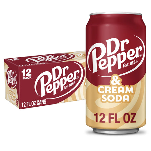 Dr Pepper & Cream Soda - Smooth Pour, 12 fl oz Cans, 12-Pack