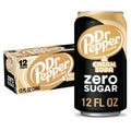 Dr Pepper & Cream Soda Zero Sugar - Crisp Soda Sip, 12 fl oz Cans, 12-Pack