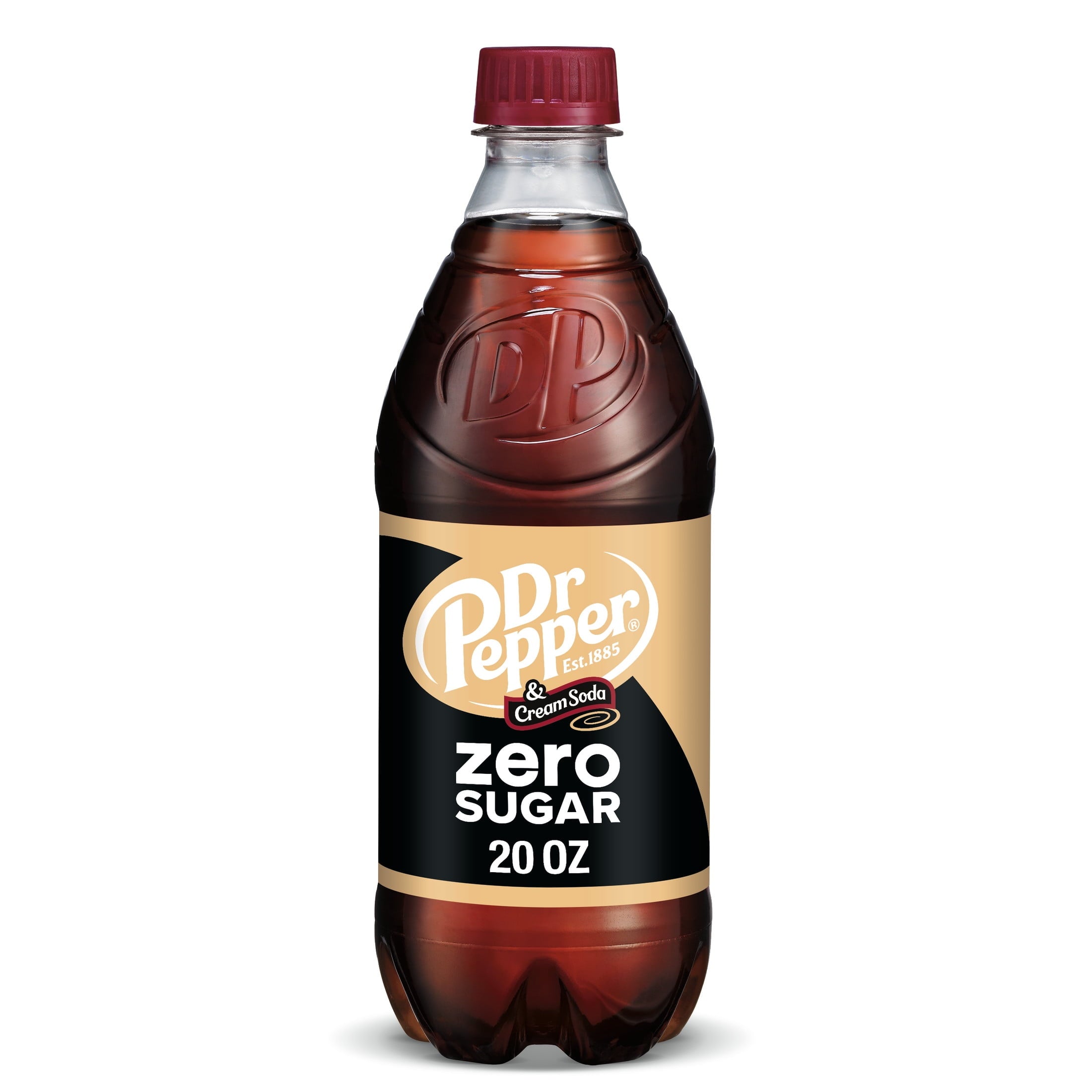 Dr Pepper & Cream Soda Zero Sugar - Crisp Soda Sip, 20 fl oz Bottle