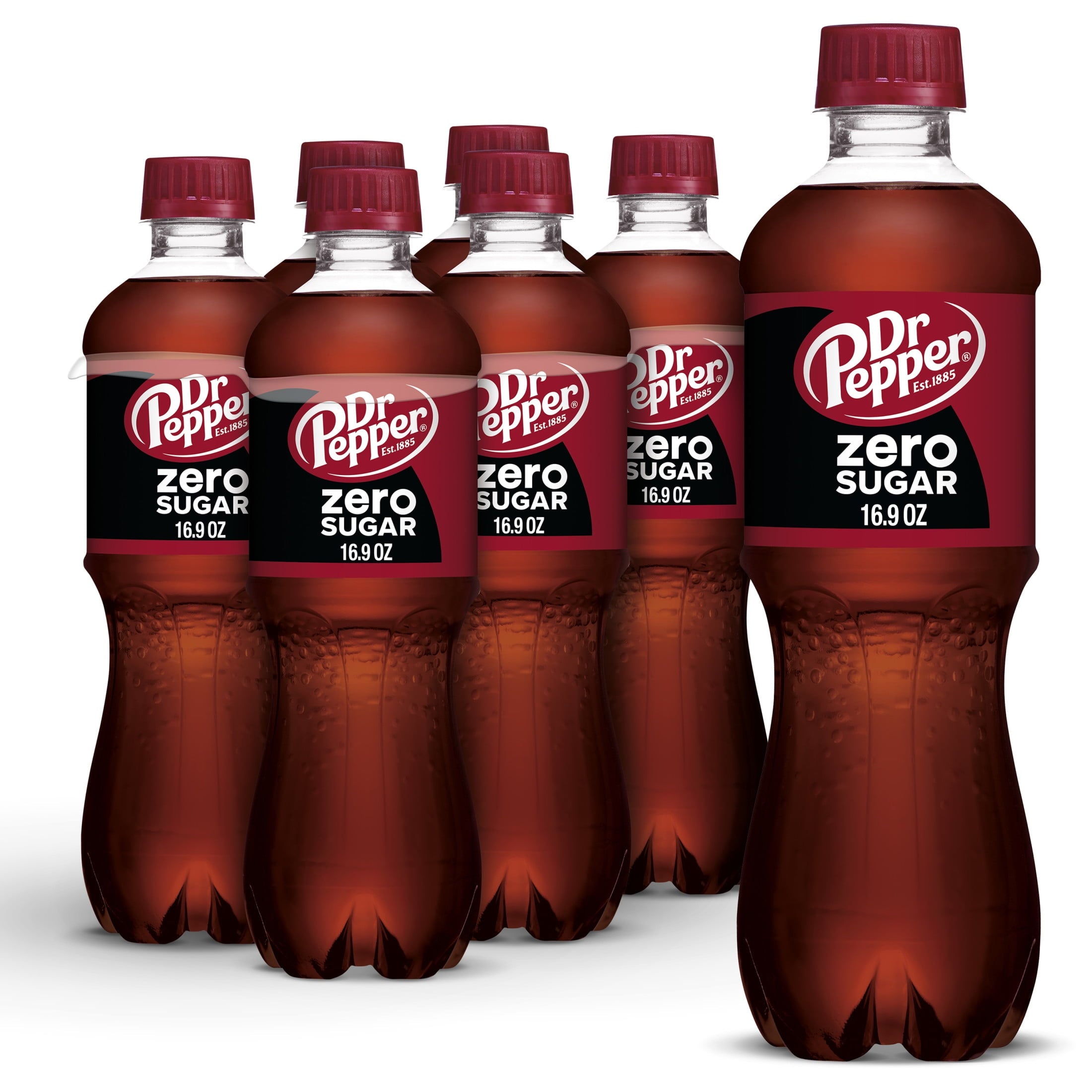 Dr Pepper Zero Sugar Soda - Classic Fizz Choice, 16.9 fl oz Bottles, 6-Pack